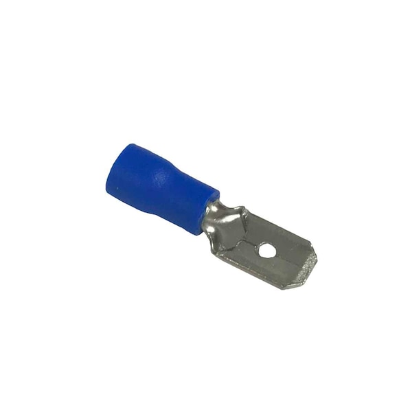 Terminales de conexión rápida de Remington Industries, macho, aislados de PVC, alambre calibre 14-16 AWG, latón chapado en estaño, azul, paquete de 10 - MDD2-250-10