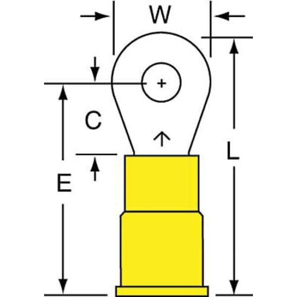 Terminal de Anillo de Vinil de 12-10 AWG #6 para Estudio PK500 - MV10-6RK