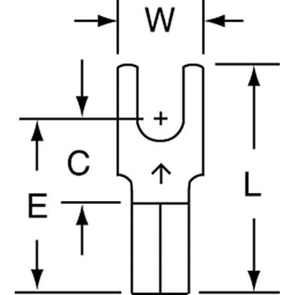 Terminal de horquilla de bloque no aislado de 3M 12-10 AWG #6 Stud PK500 - MU10-6FBK