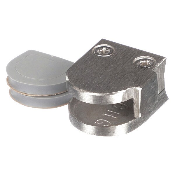 Component Hardware Stainless Steel Left-Hand Bottom Glass Clamp with Gaskets for 1/4" Glass - B79-2000-L