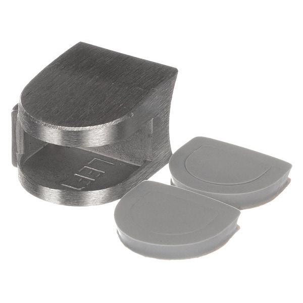 Component Hardware Stainless Steel Left-Hand Bottom Glass Clamp with Gaskets for 3/8" Glass - B79-2038-L