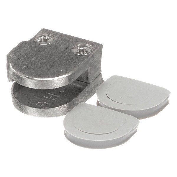 Component Hardware Stainless Steel Right-Hand Bottom Glass Clamp with Gaskets for 1/4" Glass - B79-2000-R