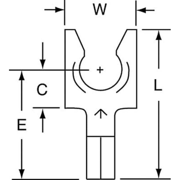 Terminal de horquilla con bloqueo sin aislamiento de 16-14 AWG para espiga de 1/4", paquete de 1000 unidades - MU14-14FLK