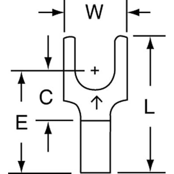 Terminal de horquilla sin aislar de 3M, calibre 12-10 AWG, para tornillo #10, paquete de 500 unidades - M10-10FBK