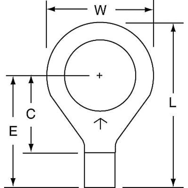 Terminal de anillo no aislado de 3M 12-10 AWG con espiga de 1/2" paquete de 500 - M10-12RK