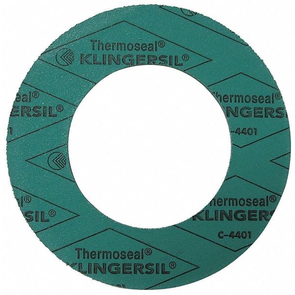 Zoro Select Flange Gasket, 2 in., 1/16 in., Green - 4401RG-0150-062-0200