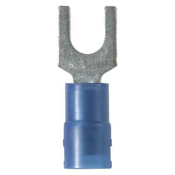 Terminal de horquilla de nylon de calibre 16-14 AWG para tornillo #6, paquete de 100, Color de aislamiento: Azul - PNF14-6F-C