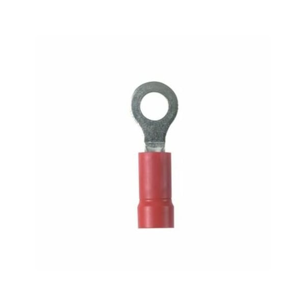 Terminal anular Panduit, aislante de vinilo, calibre 22 - 18 AWG, espárrago de 1/2", PV18-12R-LY, paquete de 50 unidades - PV18-12R-LY.