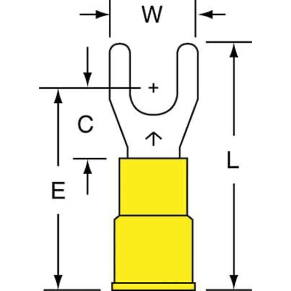 Terminales de horquilla de vinil de 3M de calibre 12-10 para tornillo #10, paquete de 500 piezas - MV10-10FK