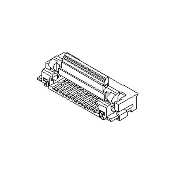 Conector FFC/FPC de Molex, 20 contactos, 1 fila, ángulo recto, paso de 0.020 pulgadas, terminal de montaje en superficie - 528922096.