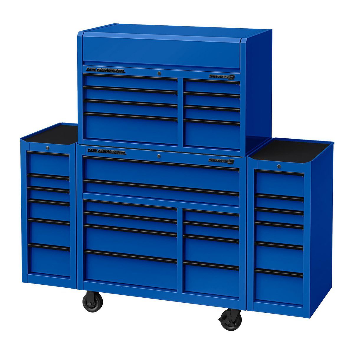 Carro de herramientas U.S. General de 42 pulgadas x 22 pulgadas, Serie 3, Azul - 70368