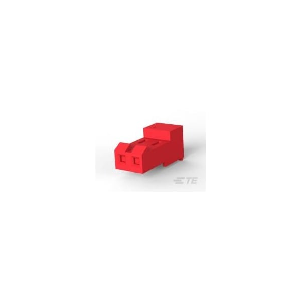 Conector de placa TE Connectivity, 2 contactos, 1 fila, hembra, paso de 0.156 pulgadas, terminal IDC, bloqueo, rojo - 3-640428-2