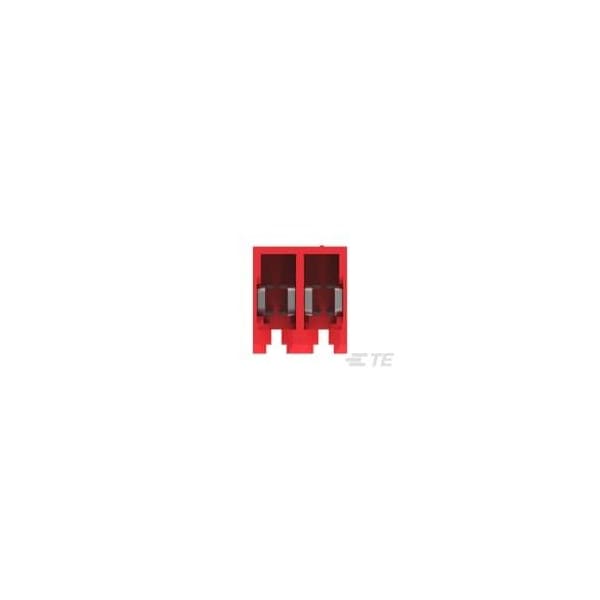 Conector de placa TE Connectivity, 2 contactos, 1 fila, hembra, paso de 0.156 pulgadas, terminal IDC, bloqueo, rojo - 3-640428-2