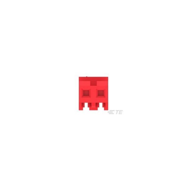 Conector de placa TE Connectivity, 2 contactos, 1 fila, hembra, paso de 0.156 pulgadas, terminal IDC, bloqueo, rojo - 3-640428-2