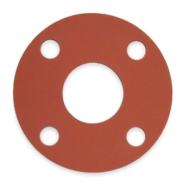 Zoro Select Gasket, Full Face, 3 In, SBR, Red - 7124FF-0150-125-0300
