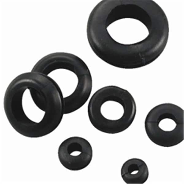 The Best Connection 13 Piece 0.25 in. Thru 0.37 in. Black Vinyl Grommets, Assorted - JTT4450H