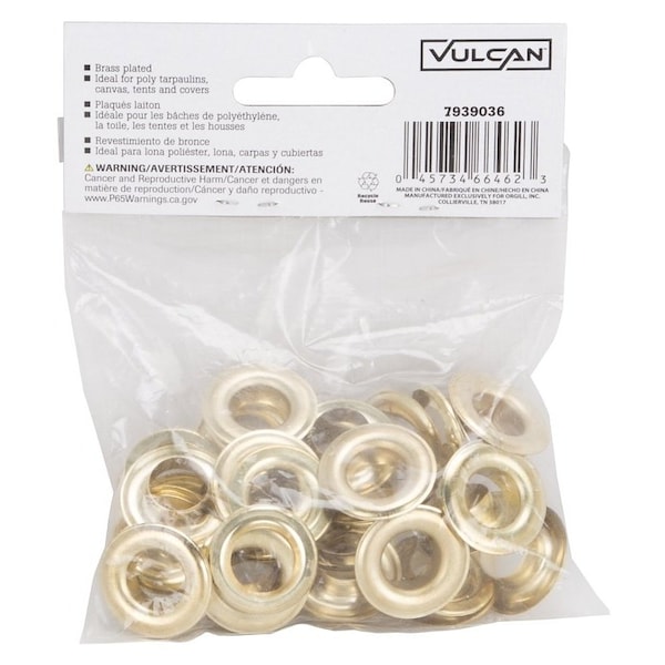 Vulcan Grommet, 25-Piece, Brass Grommet, Brass Grommet, Brass Grommet - JL-VT15989
