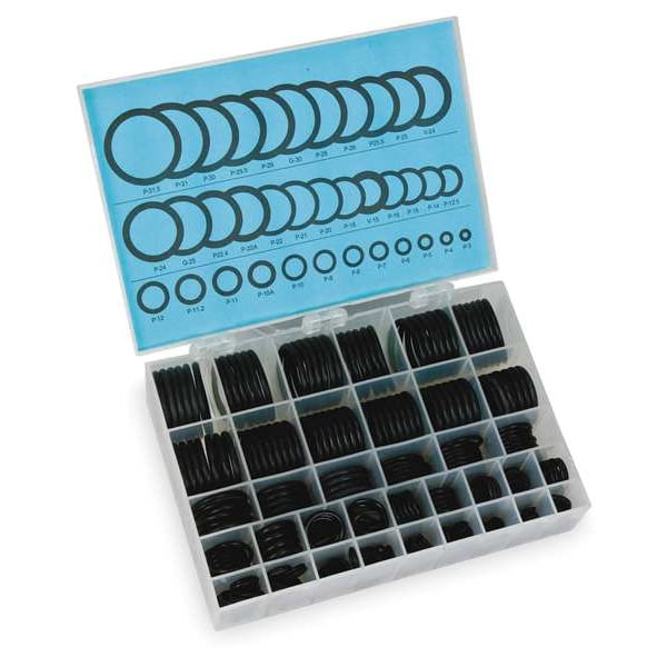 Zoro Select O-Ring Assortment, Buna N, 380 Pcs, 36 Szs - 1RGX9