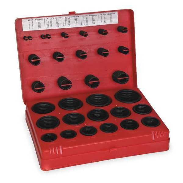 Zoro Select O-Ring Assortment, Buna N, 385 Pcs, 30 Szs - 1RGY2
