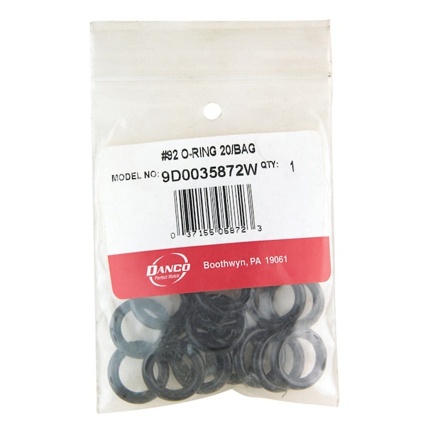Lavelle Industries Danco 3/4 in. D X 1/2 in. D No 92 Rubber O-Ring 20 pk - 35872W
