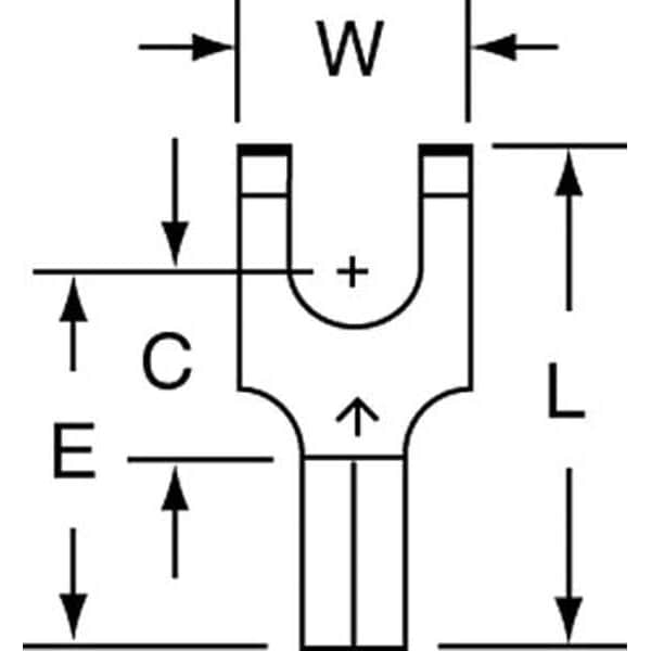 Terminal de horquilla para bloque no aislado 22-18 AWG #8 Estudio PK1000 - MU18-8FBK