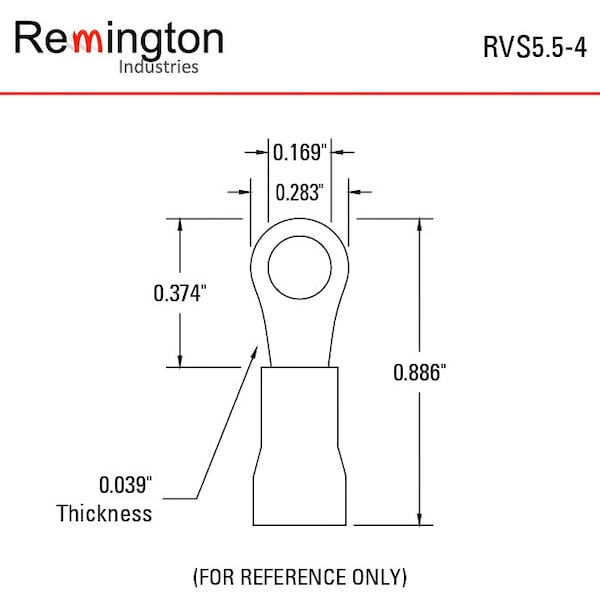 Terminales de anillo Remington Industries, Aislados con PVC, cable calibre 10-12 AWG, tamaño de tornillo 8, color amarillo, 10 piezas - RVS5.5-4-10