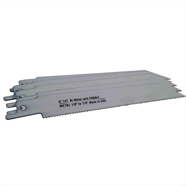 Disston Blu-Mol 6 In. 14 Tpi Metal Cutting Bi-Metal Reciprocating Saw Blade, 5PK - 6475-5T