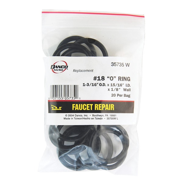 Danco Danco 1-3/16 in. D X 0.94 in. D Rubber O-Ring 20 pk - 35735W