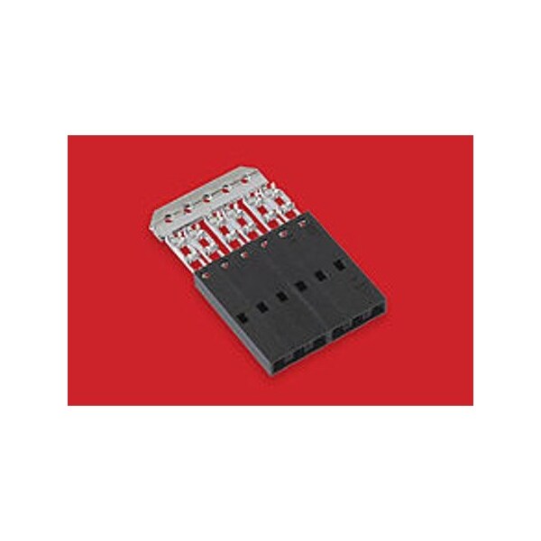 Conector de placa Molex, 6 contactos, 1 fila, hembra, paso de 0.1 pulgadas, terminal IDC, con seguro, negro - 14567064
