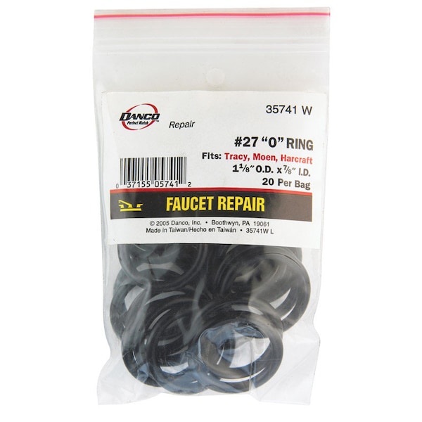 Danco Danco 1-1/8 in. D X 7/8 in. D No 27 Rubber O-Ring 20 pk - 35741W