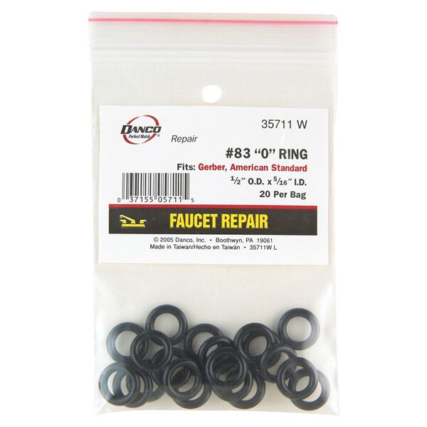 Danco Danco 1/2 in. D X 5/16 in. D No 83 Rubber O-Ring 20 pk - 35711W