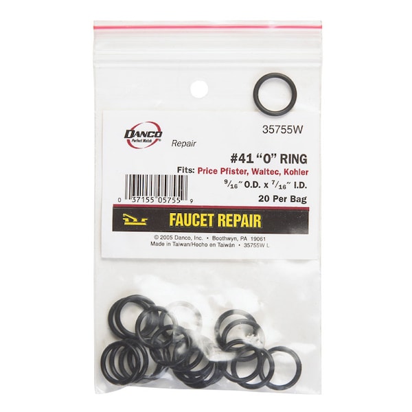 Danco Danco 9/16 in. D X 1/2 in. D Rubber O-Ring 20 pk - 35755W