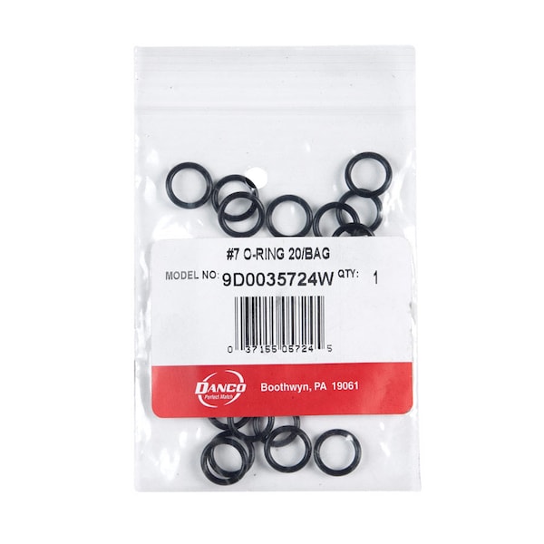 Danco Danco 1/2 in. D X 3/8 in. D No 7 Rubber O-Ring 20 pk - 35724W