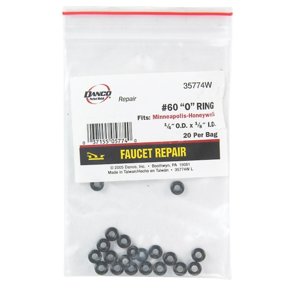 Danco Danco 1/4 in. D X 1/8 in. D Rubber O-Ring 20 pk - 35774W