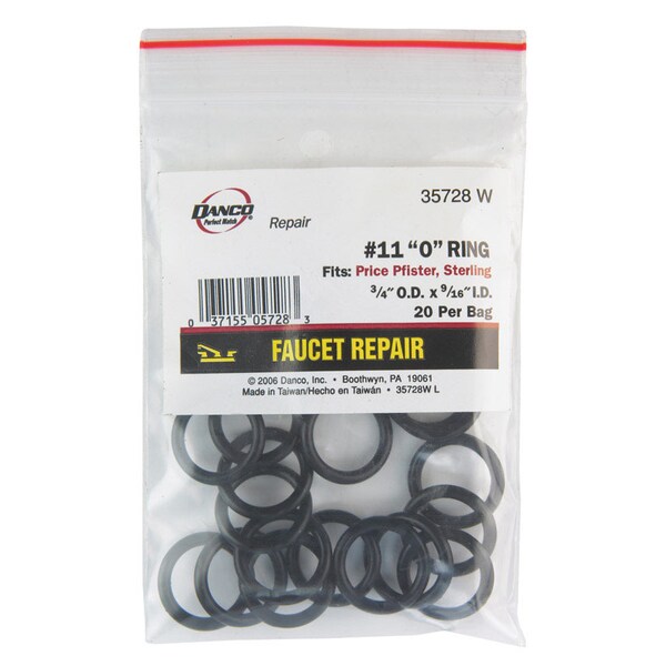 Danco Danco 3/4 in. D X 9/16 in. D Rubber O-Ring 20 pk - 35728W