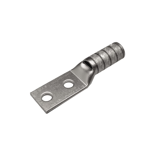 Burndy 2 HOYO LUG LONG BRL 2 AWG FLEX, 3/8" Perno 1" CNTR, Agujero de inspección - YAZV2C2TC38FX