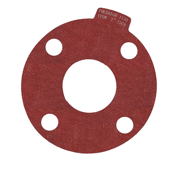Macho O-Ring & Seal 2in Full Face Predator 1330 Flange Gasket Red EPDM, NSF-61 Certified, 1/8in Thick, 25PK - 200.PFF150.M0025