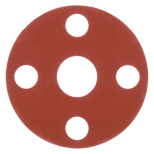 Zoro Select Full Face Silicone Flange Gasket for 2-1/2" Pipe, 1/8" Thick, No 150 - BULK-FG-1540