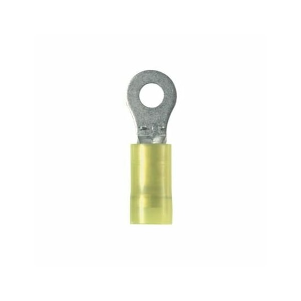 Terminal de Anillo de Nylon de 12-10 AWG para Tornillo #8, Paquete de 50, Color del Aislamiento: Amarillo - PNF10-8R-L