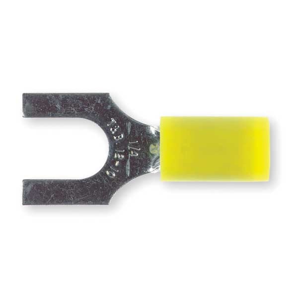 Terminal de horquilla de nylon Sta-Kon de 12-10 AWG, 1/4" de diámetro de perno, paquete de 50 - RC10-14F