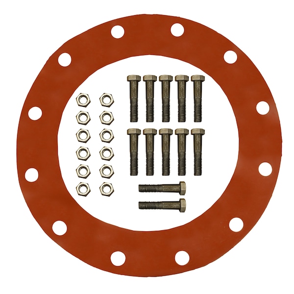 Jones Stephens 12in. Red Rubber Full Face Gasket Kit, 7/8in. x 4in. Bolt Size - G51112