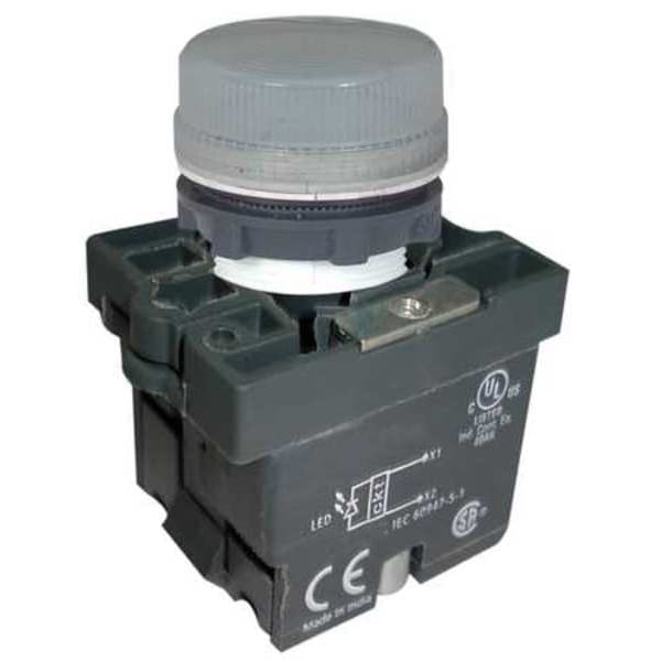 Piloto luminoso Dayton, LED, 22mm, 24VCA/CD, blanco, plástico - 30G208