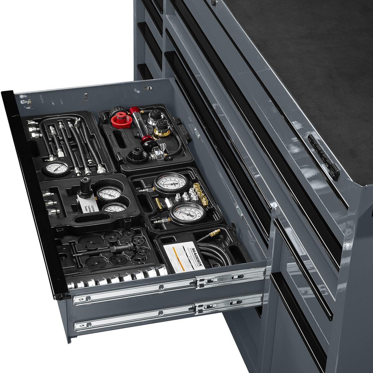 Gabinete rodante de triple banco de 72 pulgadas x 22 pulgadas, Serie 3, Gris Pizarra - 70314