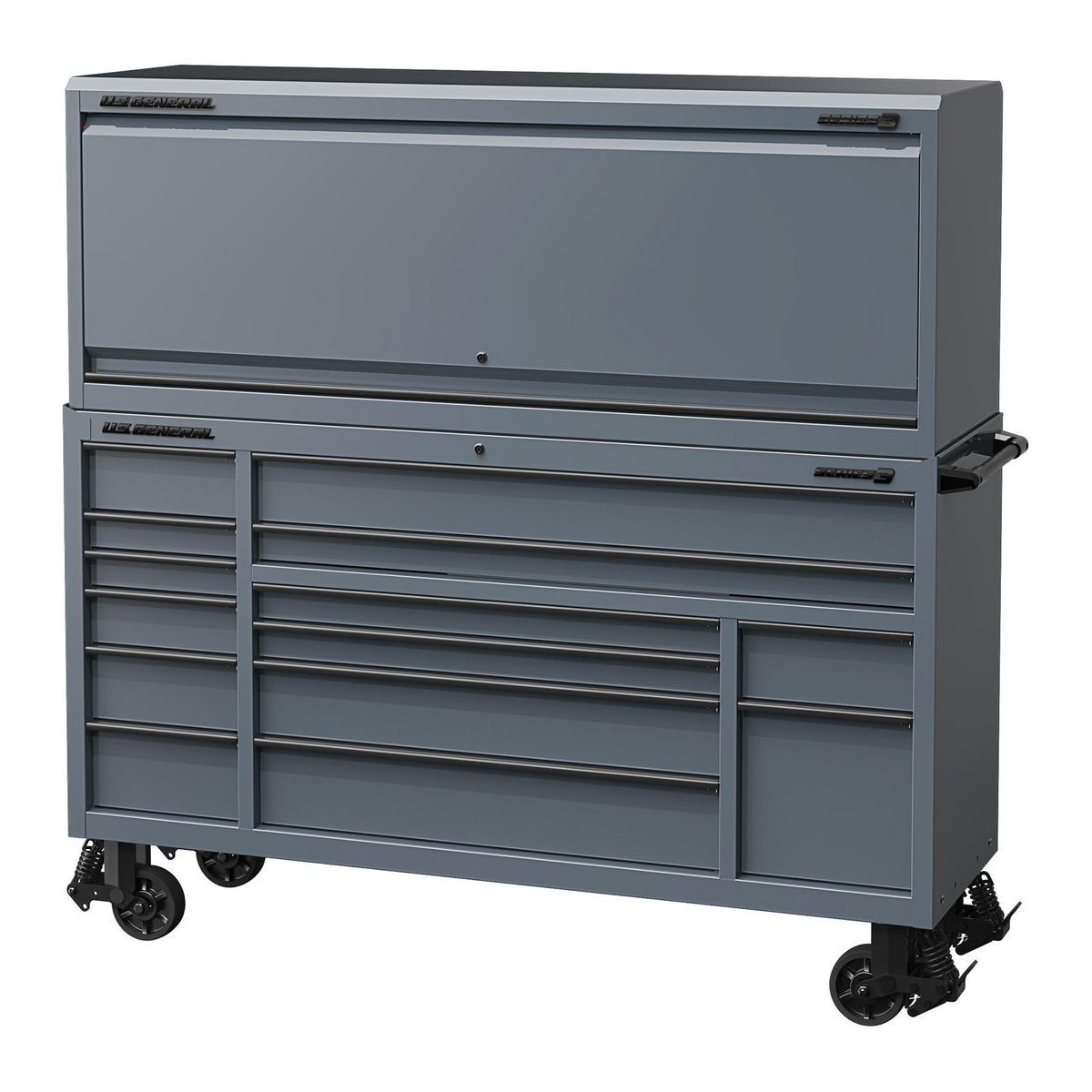 Gabinete rodante de triple banco de 72 pulgadas x 22 pulgadas, Serie 3, Gris Pizarra - 70314
