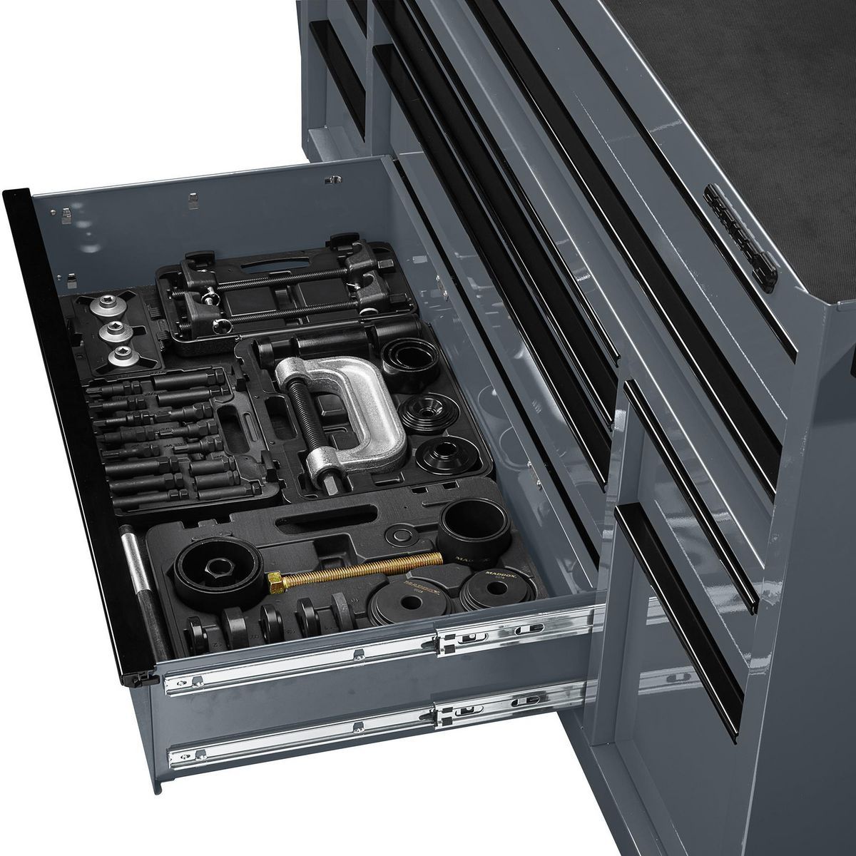 Gabinete rodante de triple banco de 72 pulgadas x 22 pulgadas, Serie 3, Gris Pizarra - 70314