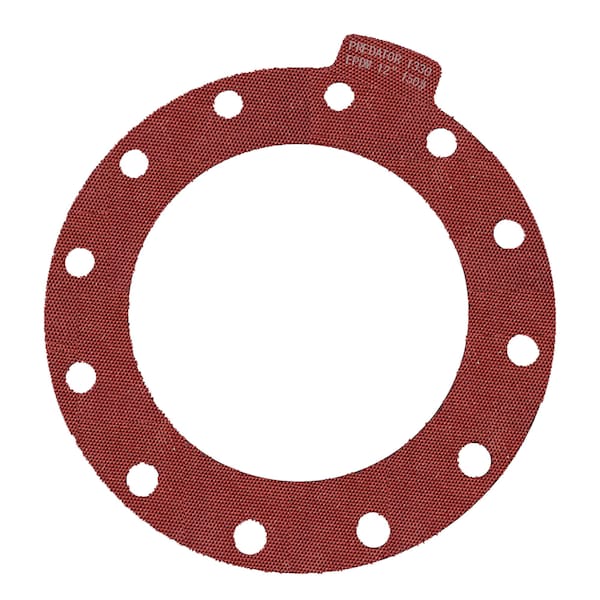 Macho O-Ring & Seal 12in Full Face Predator 1330 Flange Gasket Red EPDM, NSF-61 Certified, 1/8in Thick, 10PK - 1200.PFF150.M0010