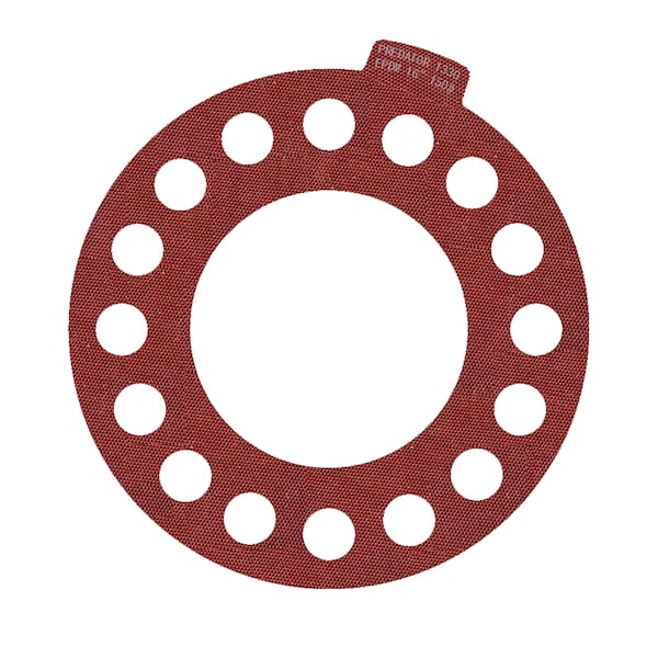 Macho O-Ring & Seal 16in Full Face Predator 1330 Flange Gasket Red EPDM, NSF-61 Certified, 1/8in Thick - 1600.PFF150.M0001