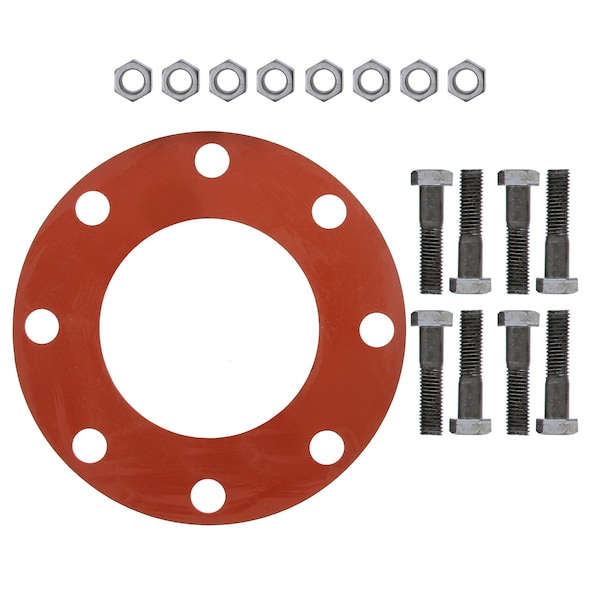 Jones Stephens 5in. Red Rubber Full Face Gasket Kit, 3/4in. x 3-1/4in. Bolt Size - G51105