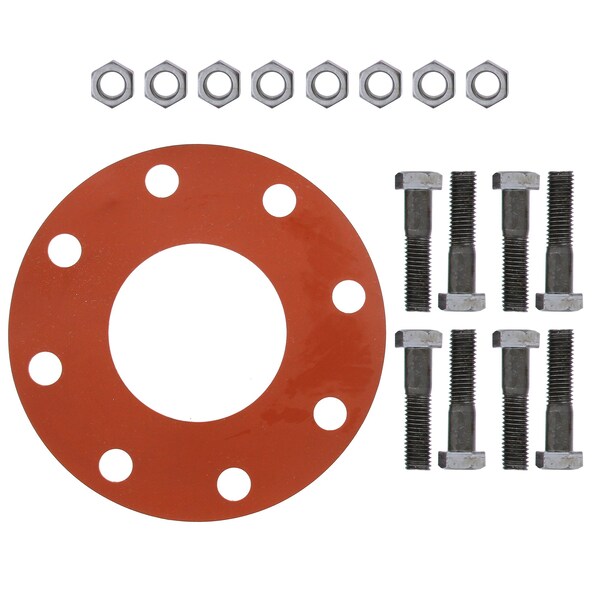 Jones Stephens 3-1/2in. Red Rubber Full Face Gasket Kit, 5/8in. x 3in. Bolt Size - G51135
