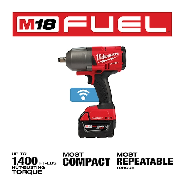 Milwaukee Tool M18 FUEL 1/2 in. High Torque Impact Wrench with Friction Ring with ONE-KEY Kit - 2863-22R